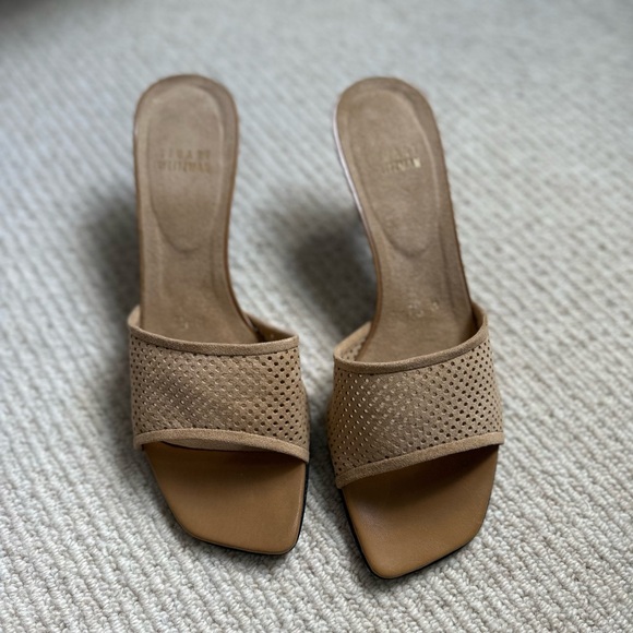 Stuart Weitzman Open Toe Net Slide Sandal - Picture 2 of 7